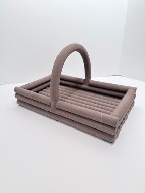 Vintage Karl Springer Matte Bisque Porcelain Basket Centerpiece